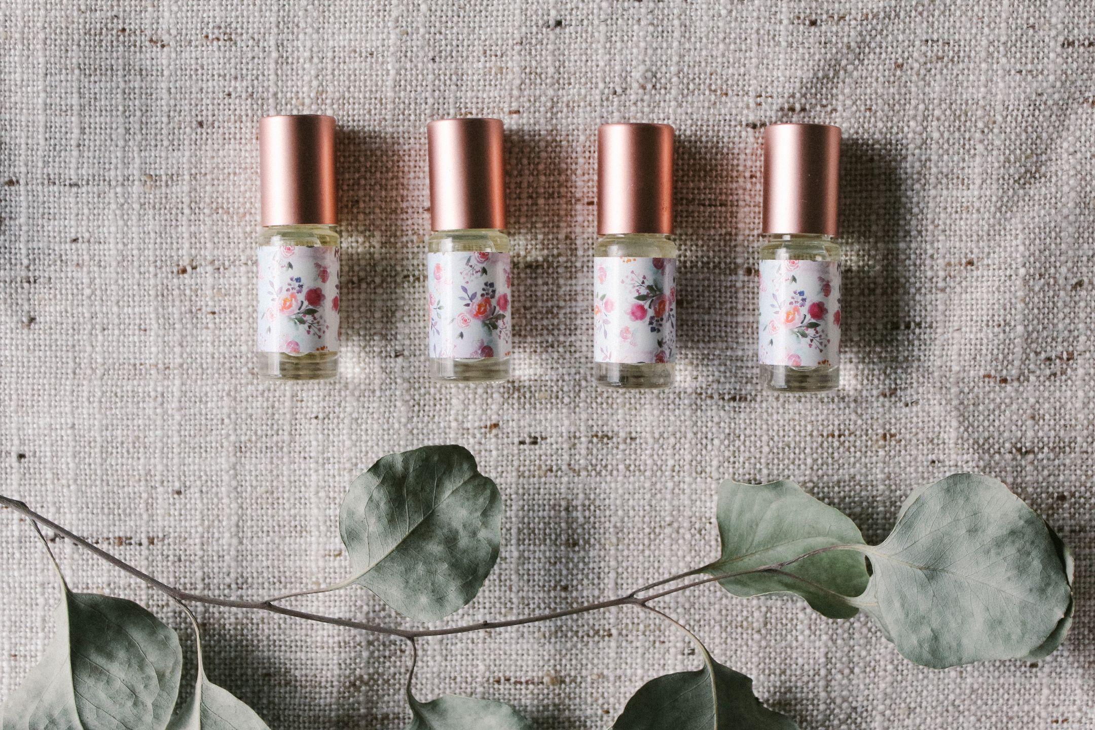 Perfume making workshop Ipswich with essential oil roller bottles