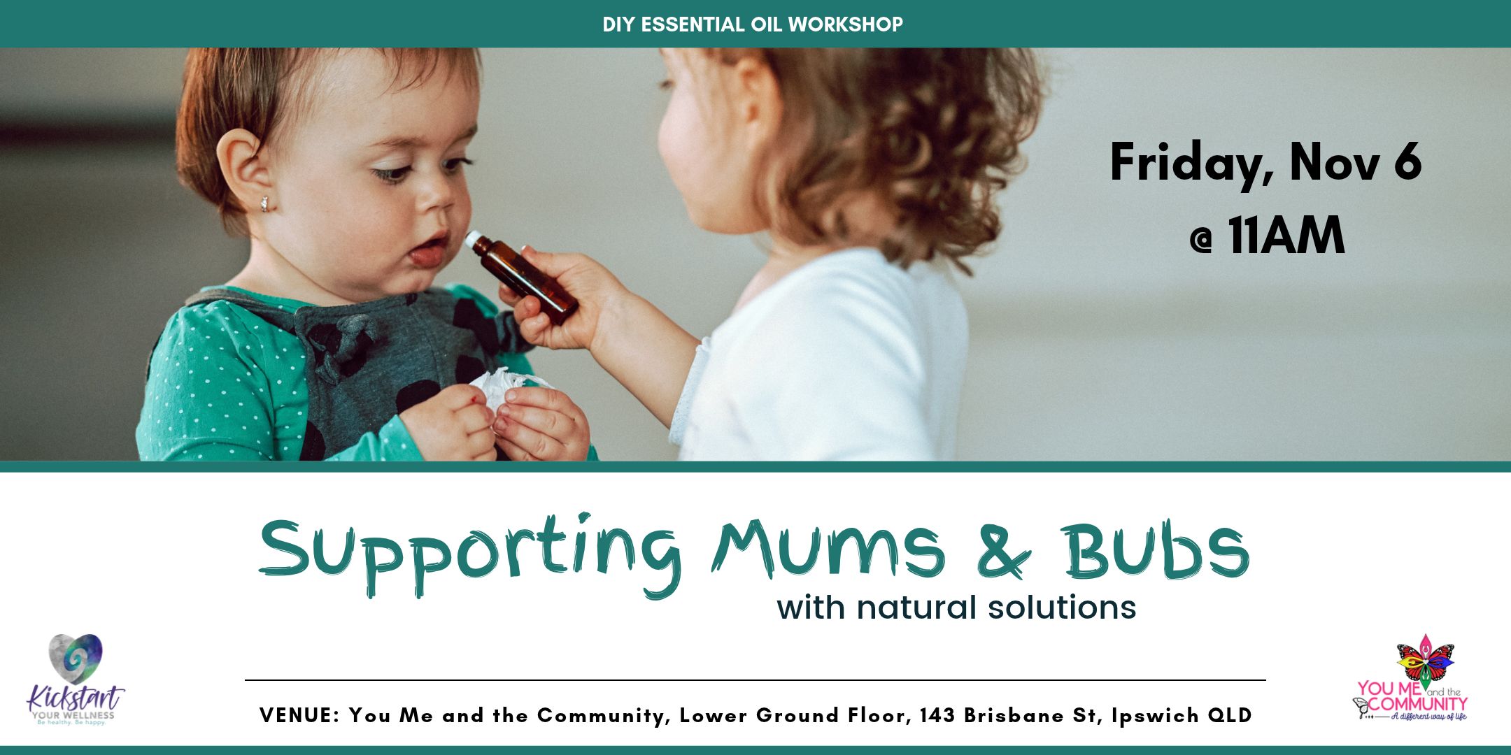 Mums and bubs workshop Ipswich with essential oil roller bottles